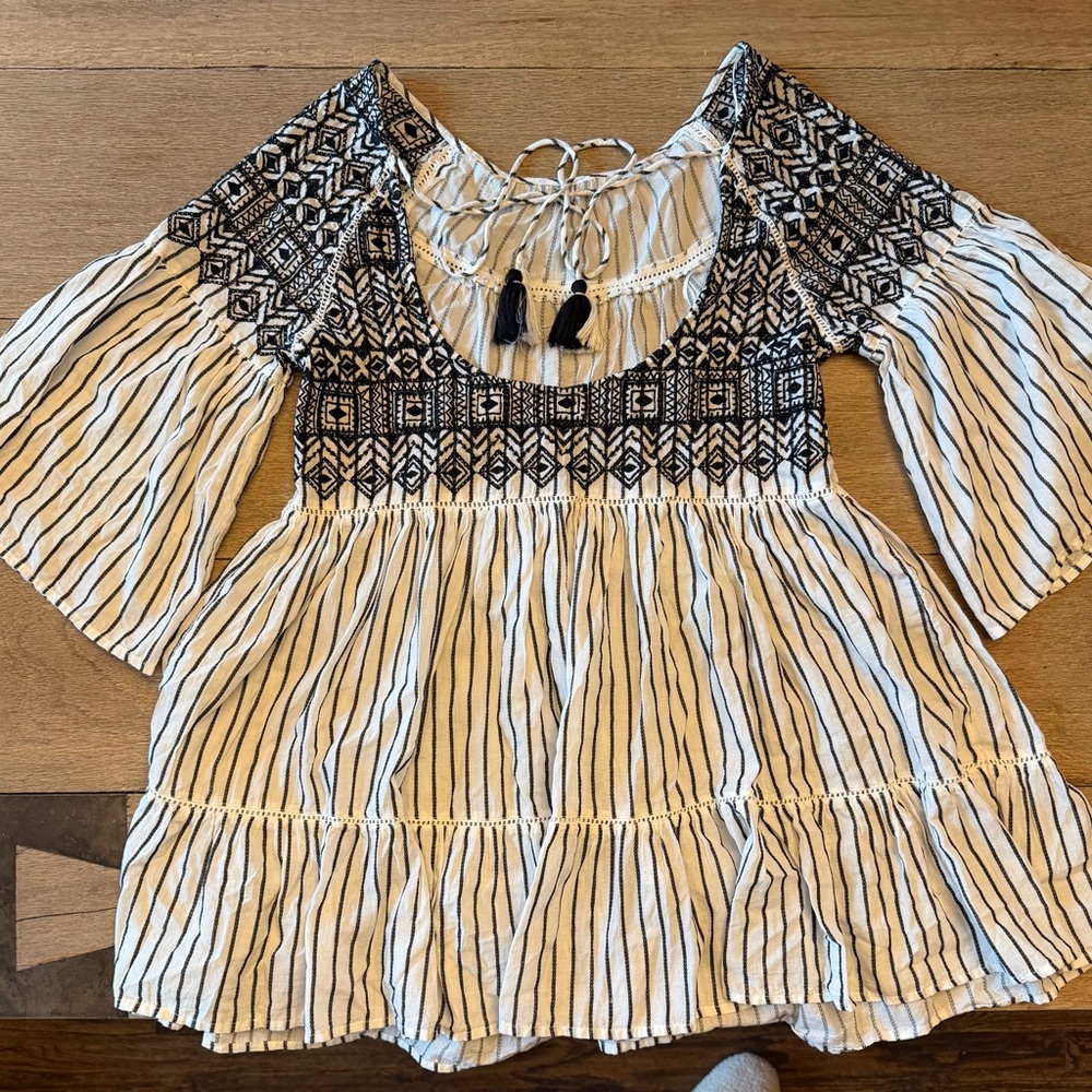 Free People tunic with Black and White Stripes - Picture 3 of 6